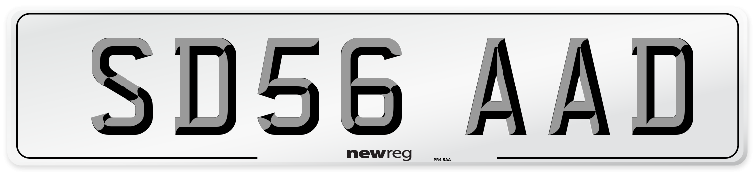 SD56 AAD Number Plate from New Reg
